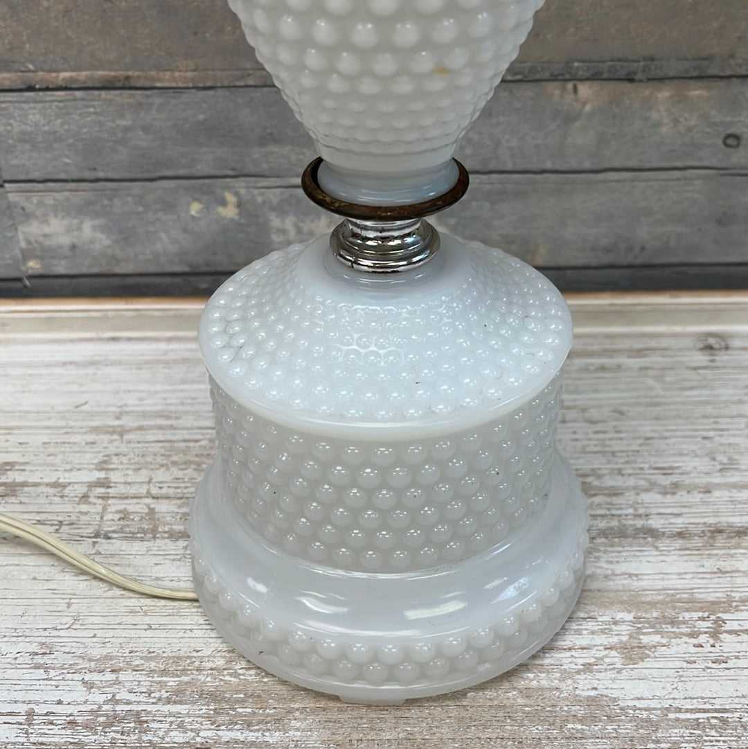 Vintage Hobnail Milk Glass Hurricane lamp