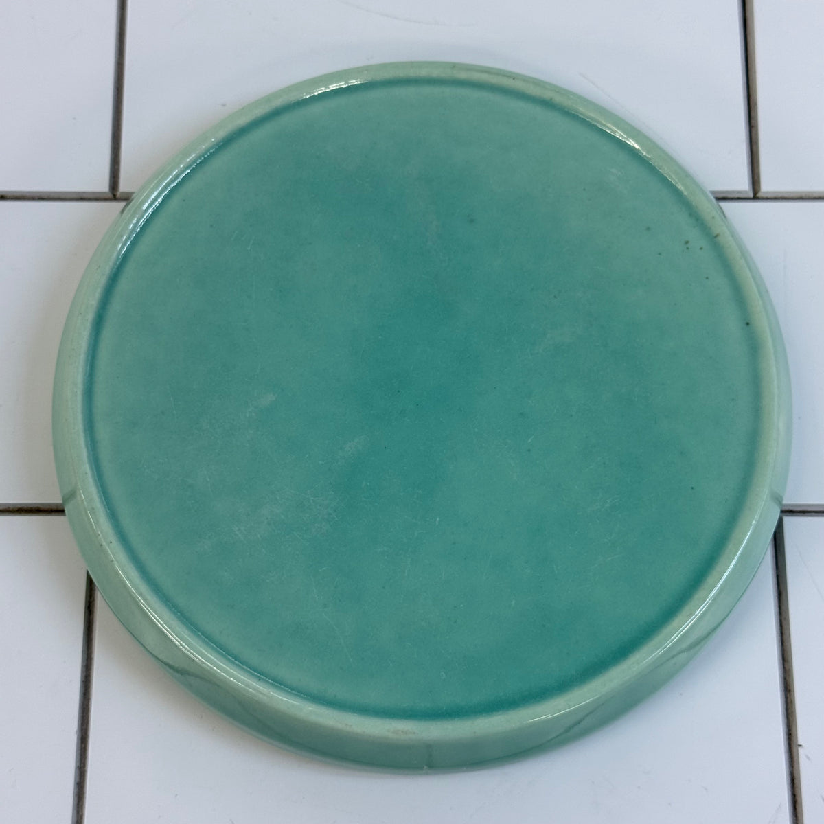 Russel Wright Style Seafoam Green Ceramic Covered Pitcher
