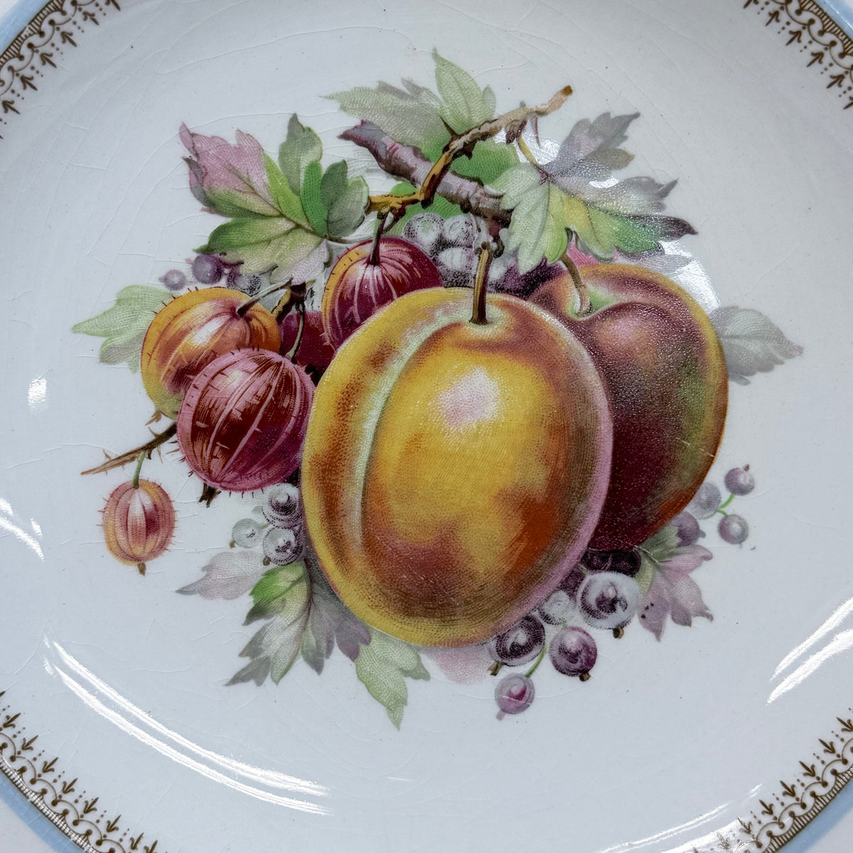 Crown Ducal Fruit Plates Set of 3 Vintage English Pottery 1940s