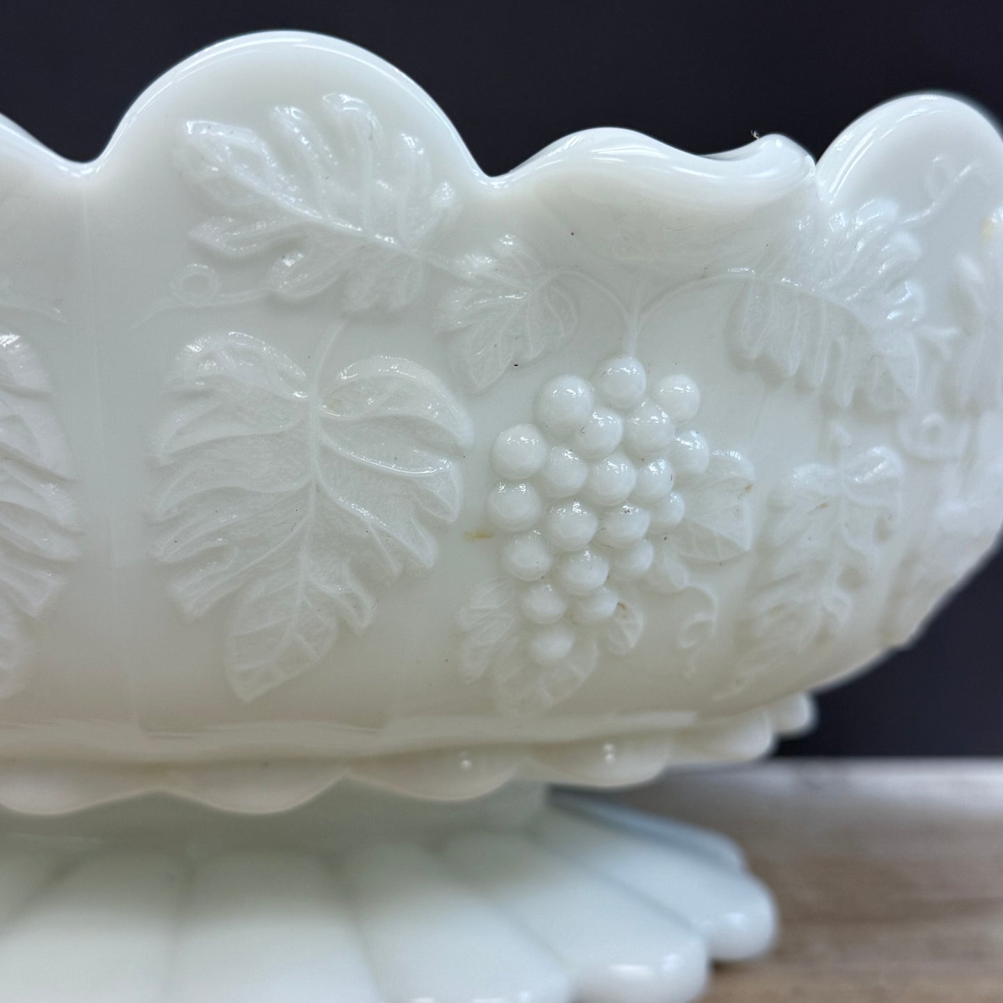 Westmoreland Paneled Grapevine Milk Glass Compote
