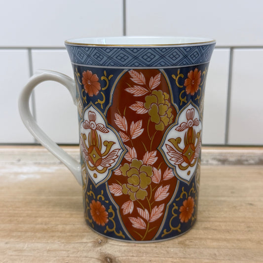 Smithsonian Imari Style Gilded Porcelain Mugs Set of 4
