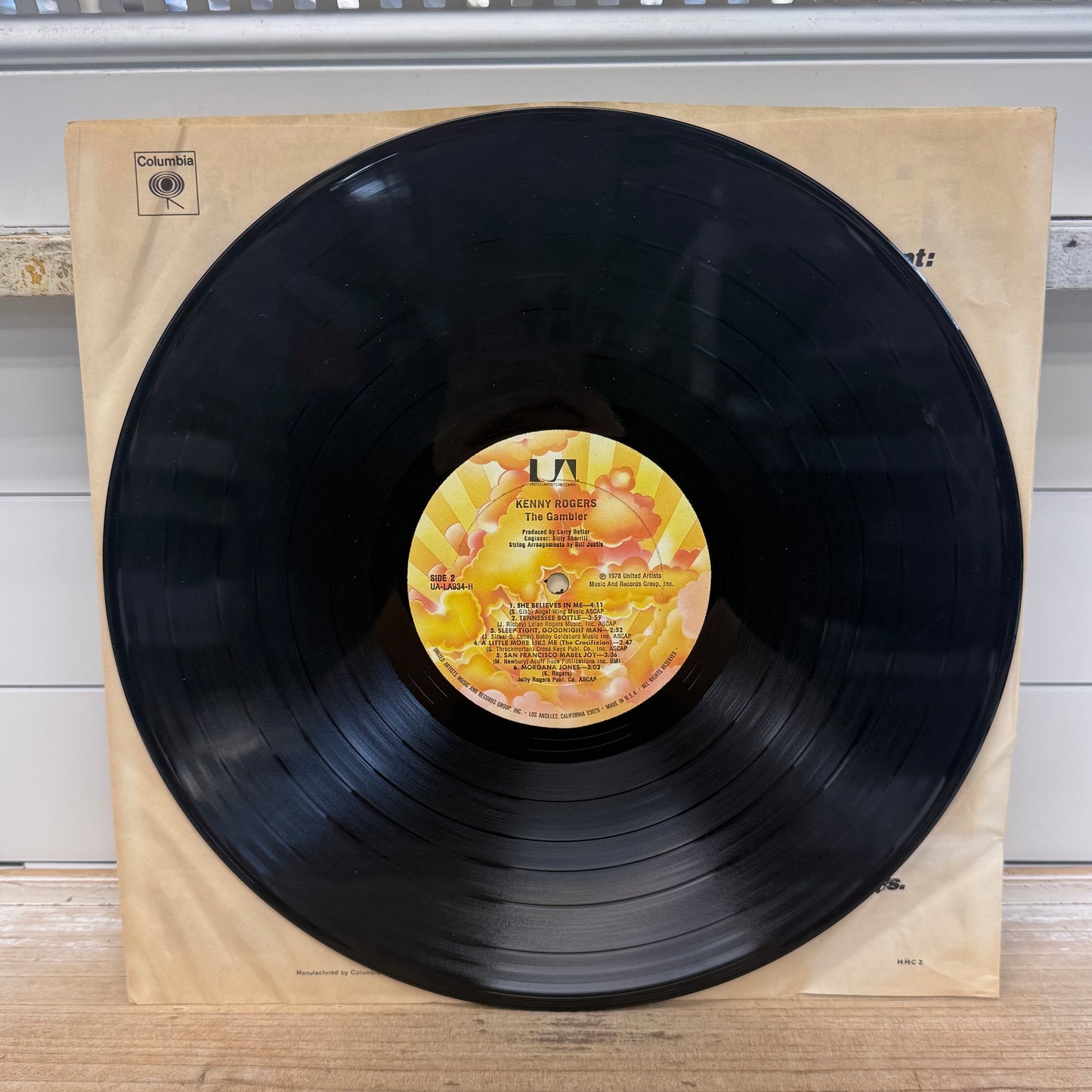 Kenny Rogers The Gambler Vinyl Record LP 1978 #UA-LA934-H