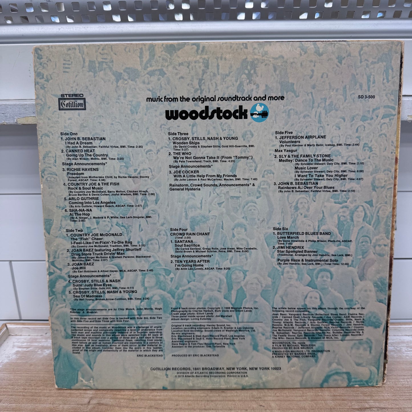 Woodstock Original Soundtrack Triple Vinyl Record Set 1970