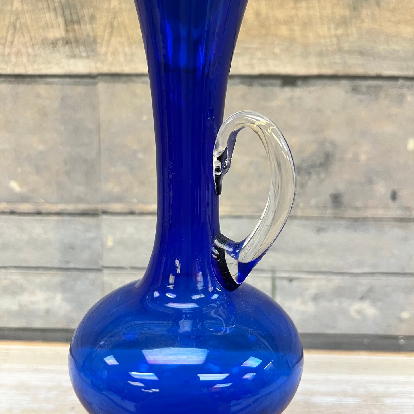 Hand-blown Cobalt Art Glass Vase