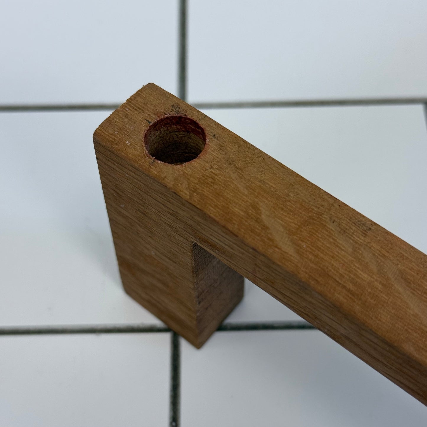 Folding Wooden Tiered Candlestick Holder Scandinavian Style Vintage