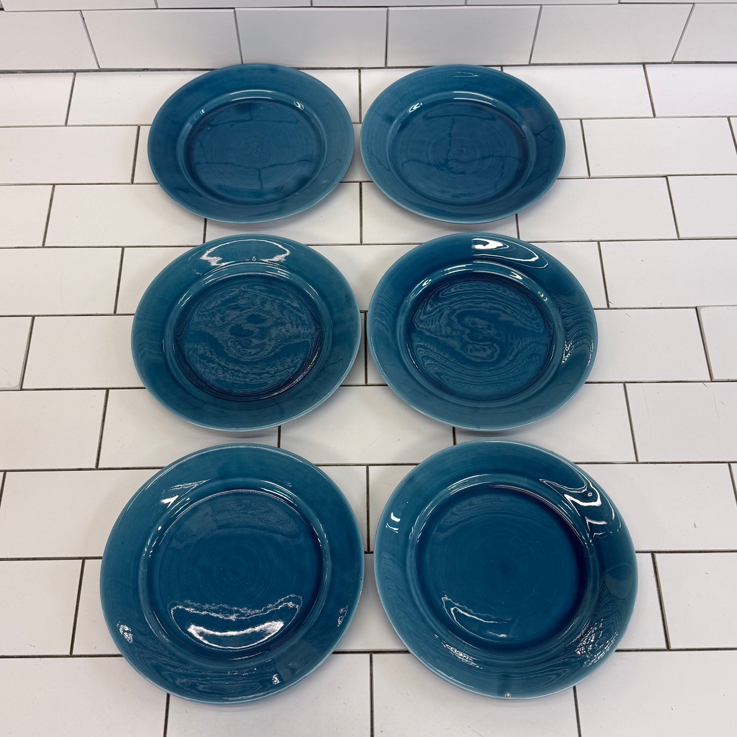 Japanese Blue Glazed Porcelain Tea Set 18 Piece Mid Century