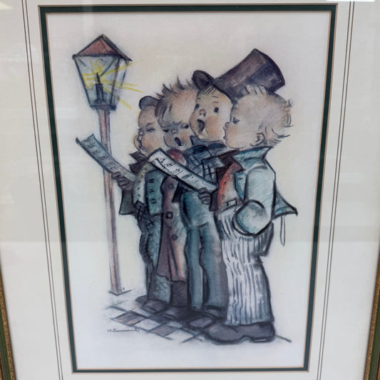 Goebel Hummel Streetlight Choir Framed Art Print