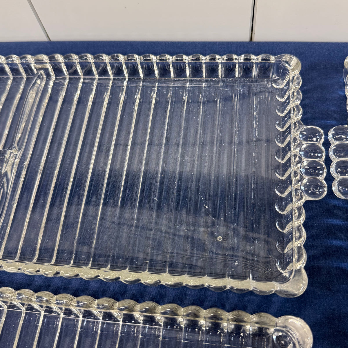 Hazel Atlas Ball & Rib Divided Snack Trays Set of 4