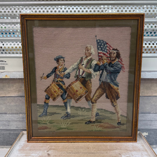 The Spirit of ‘76 Framed Crewel Embroidery Art