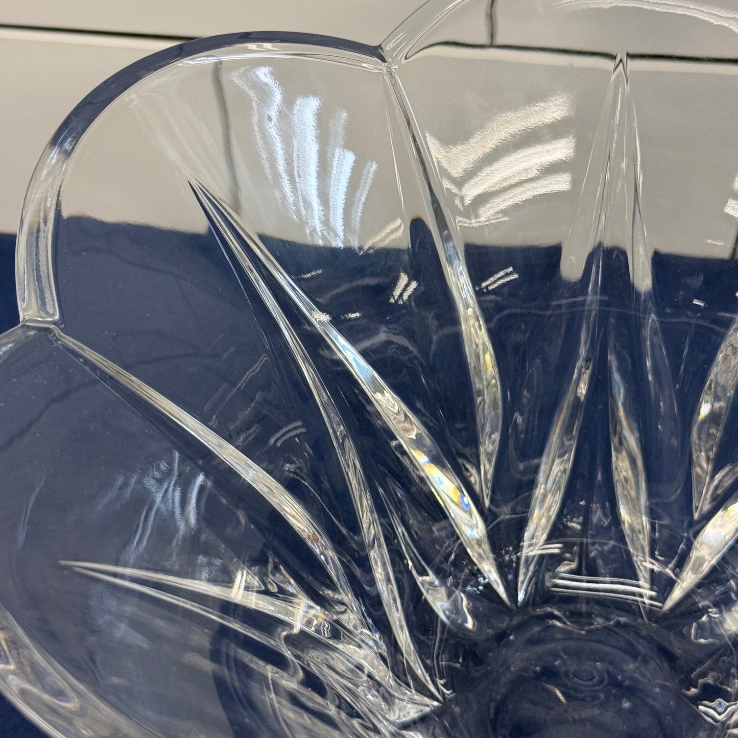 Lenox Scalloped Cut Crystal Bowl Vintage 1990s