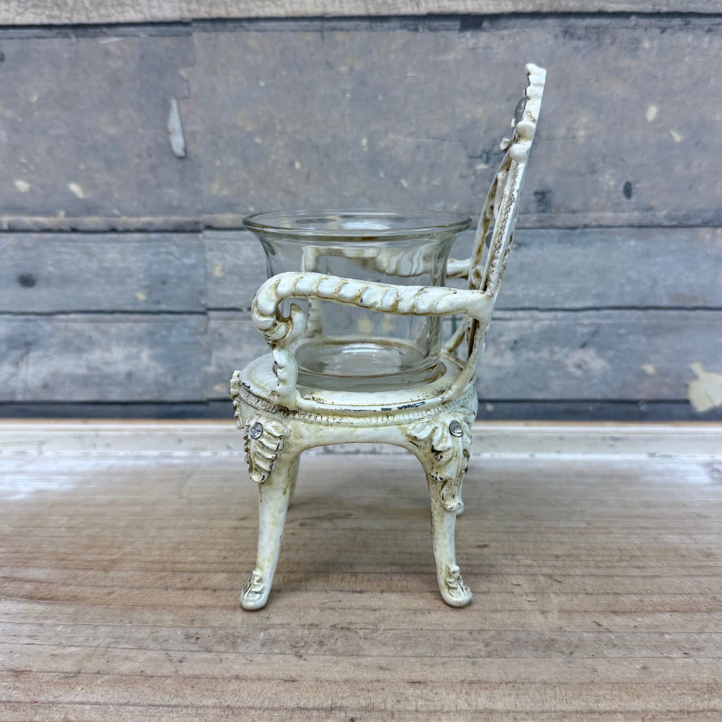 Ornate Cast Iron Chair Votive Candle Holder