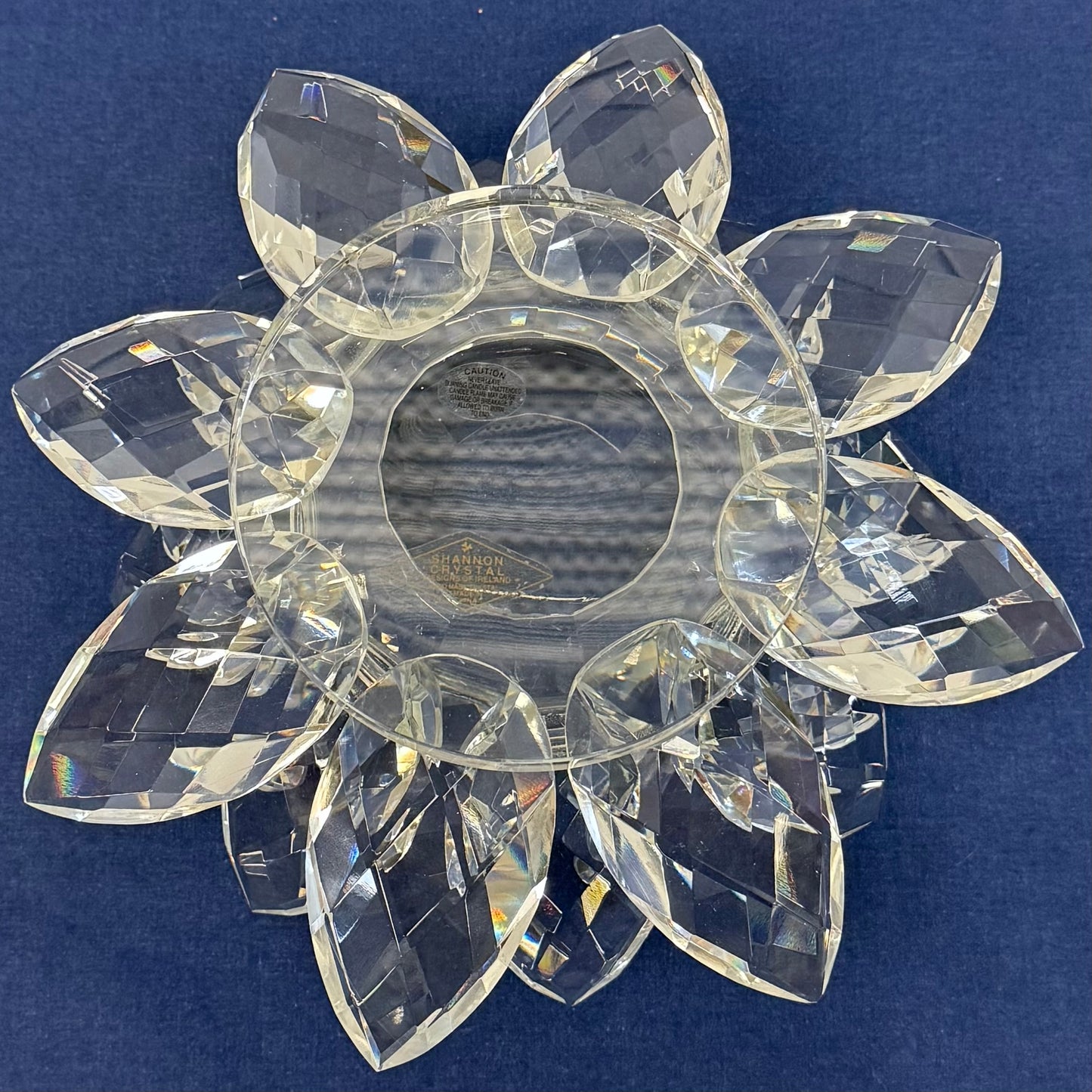 Shannon Godinger Lotus Pillar Candle Holder in Box, Crystal