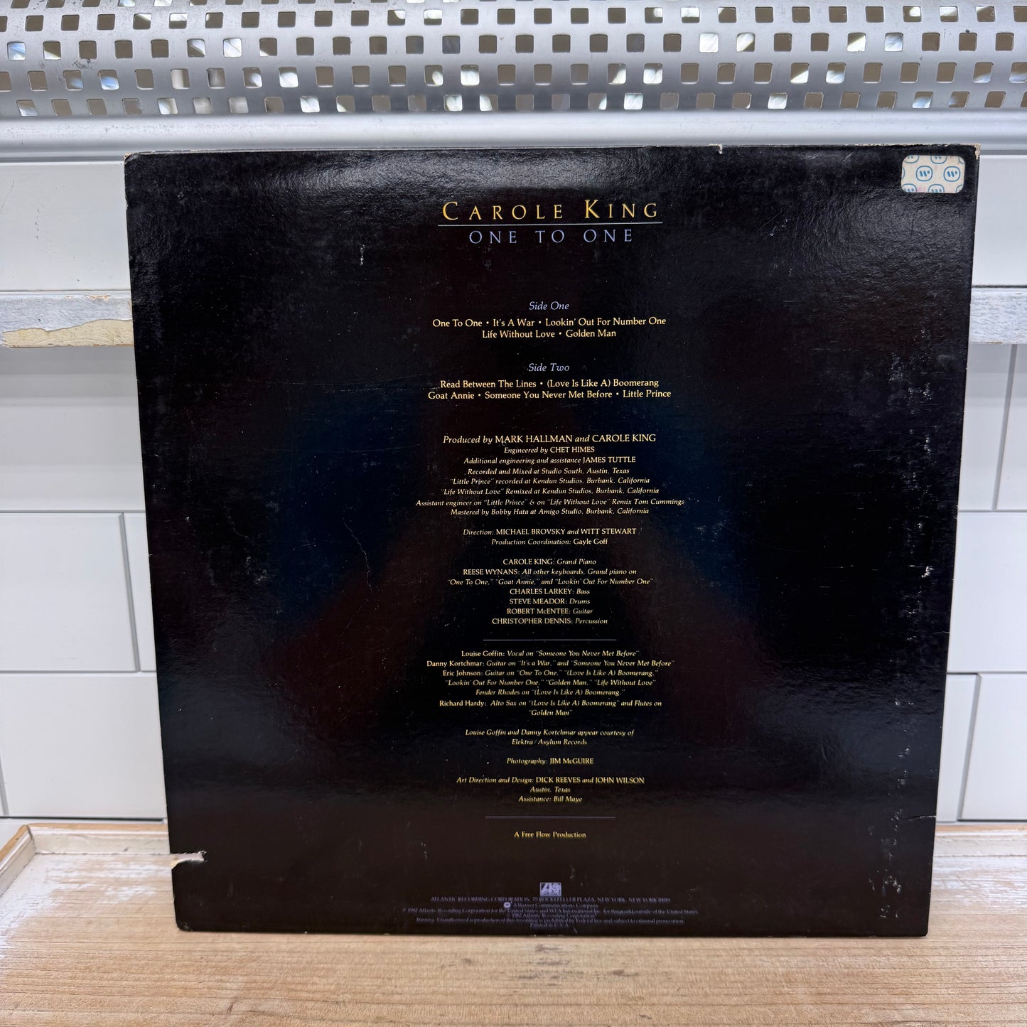 Carole King One to One Vinyl Record LP 1982
