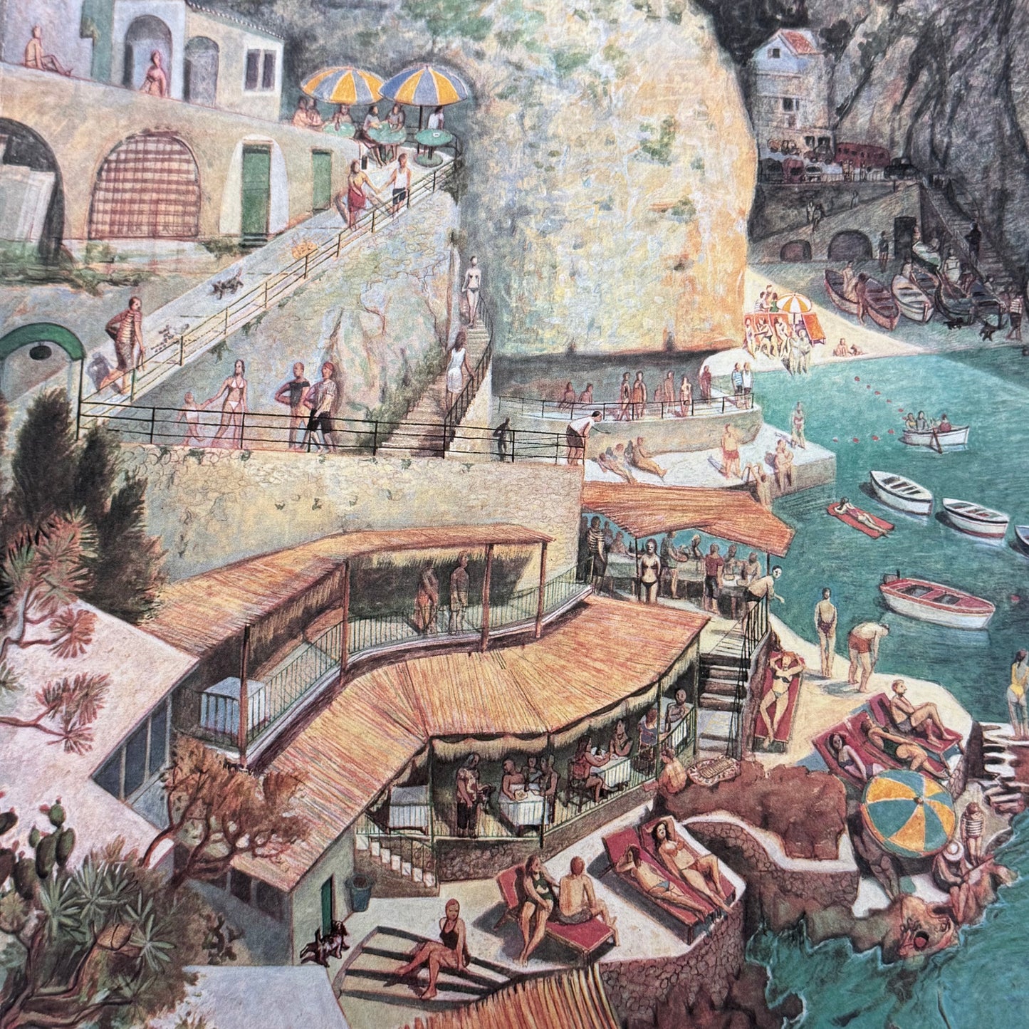 Amalfi Coast Art Print La Praia Signed Limited Edition
