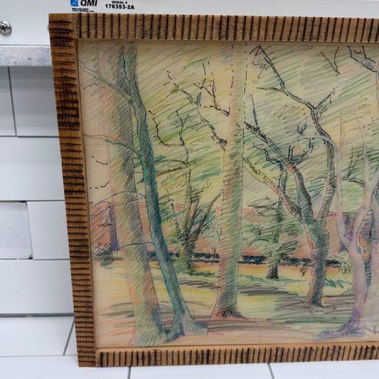 Tom Zuk A Train Runs Through Original Art , Signed 2007