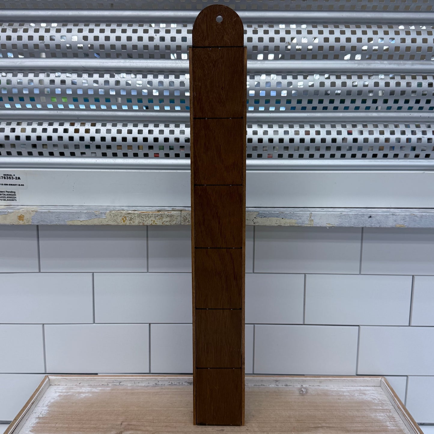Handcrafted Yardstick Wall Shelf Wooden Miniature Display Rack