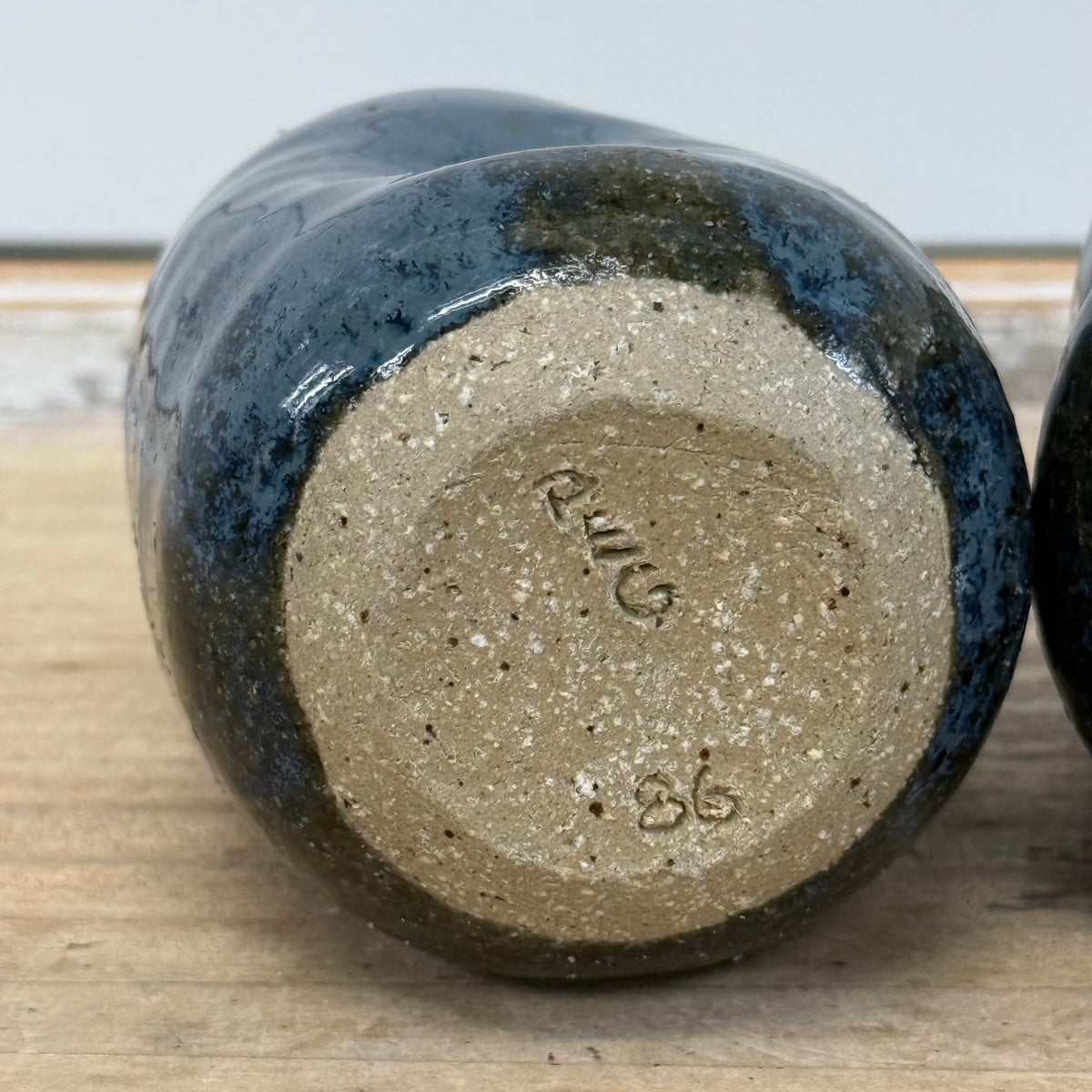Blue Studio Pottery Stoneware Creamer & Sugar Bowl Set