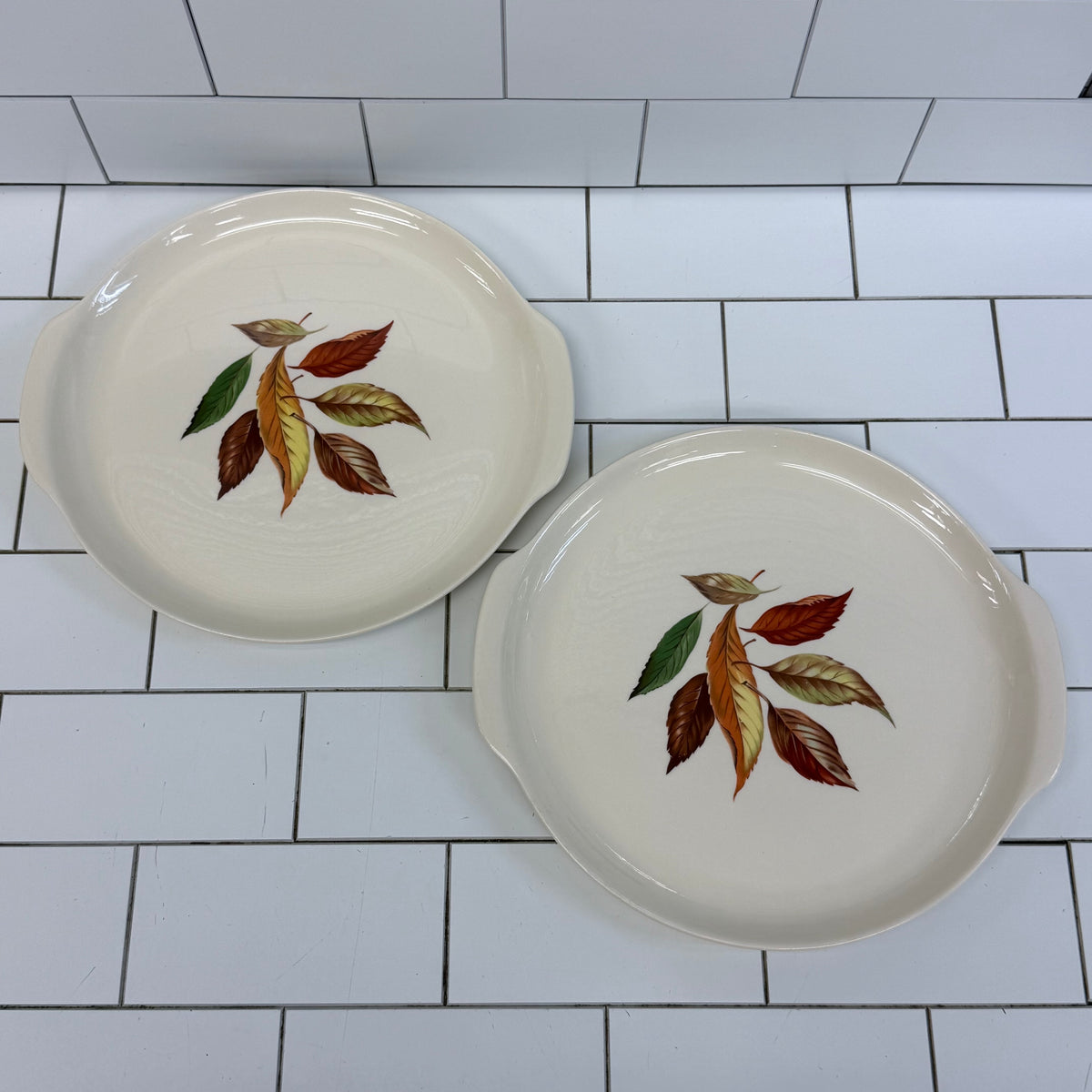 Vintage Autumn Leaf Plate Set of 8