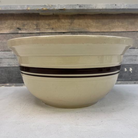 Friendship Pottery Roseville Striped Stoneware Mixing Bowl, 8 Quart