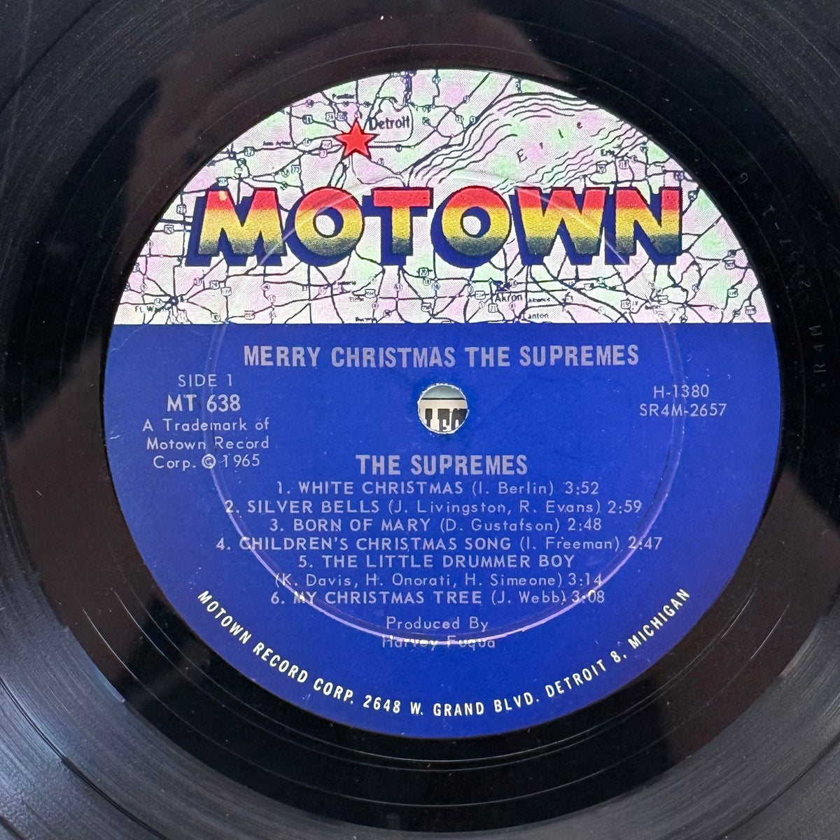 The Supremes Merry Christmas Vinyl Record, 1965 - MT 638