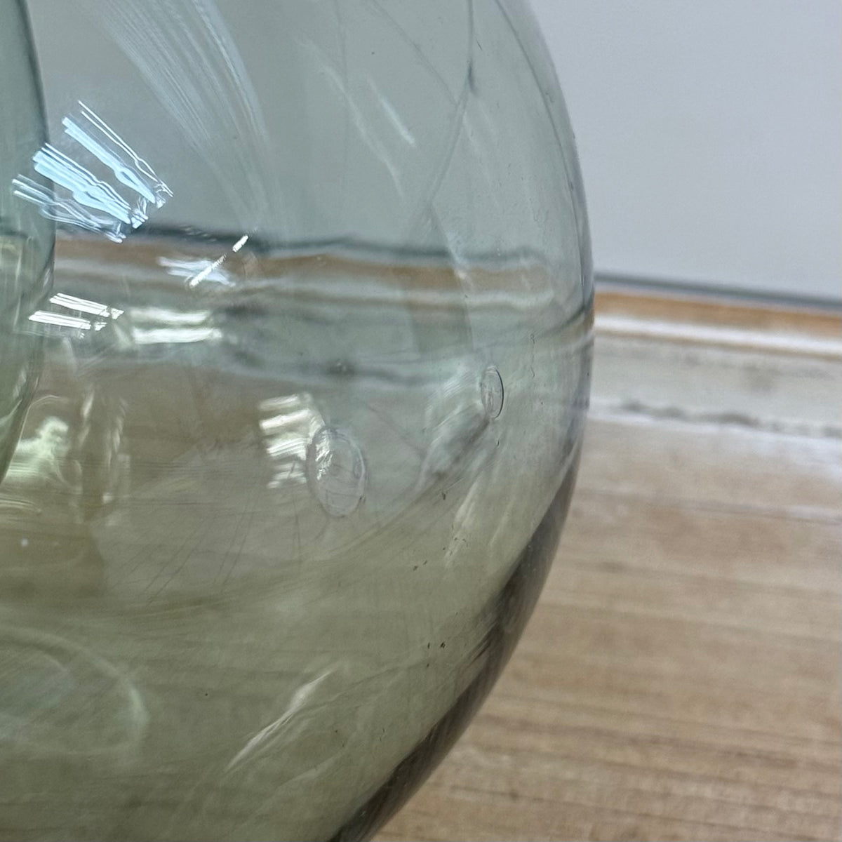 Hand Blown Green Glass Wine Decanter with Ice Pocket