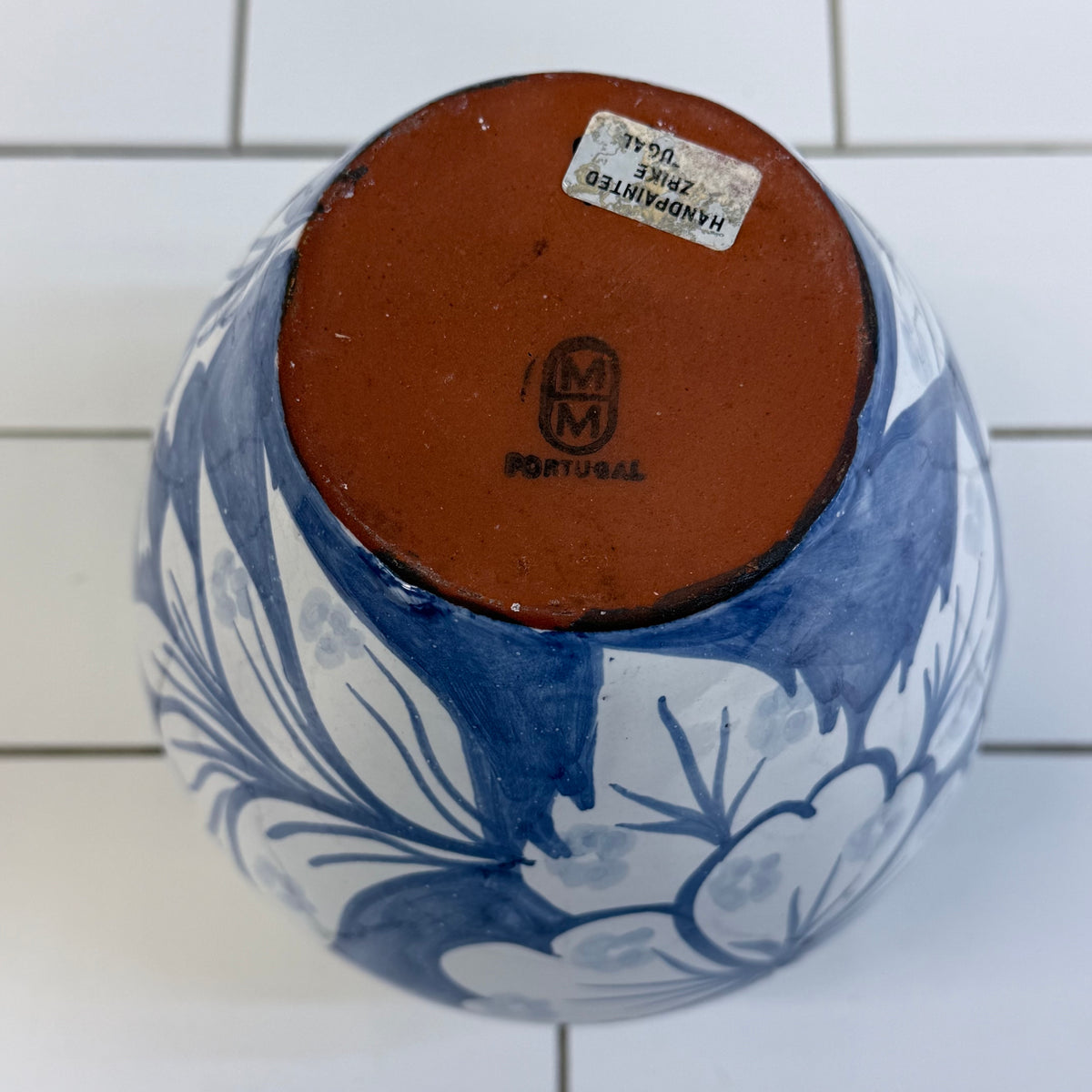 Hand Painted Floral Terracotta Pottery Vase