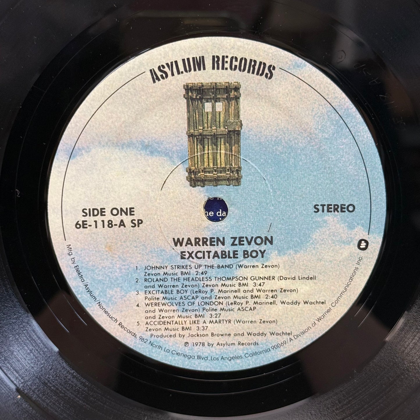 Warren Zevon Excitable Boy Vinyl Record 1978 #6E118