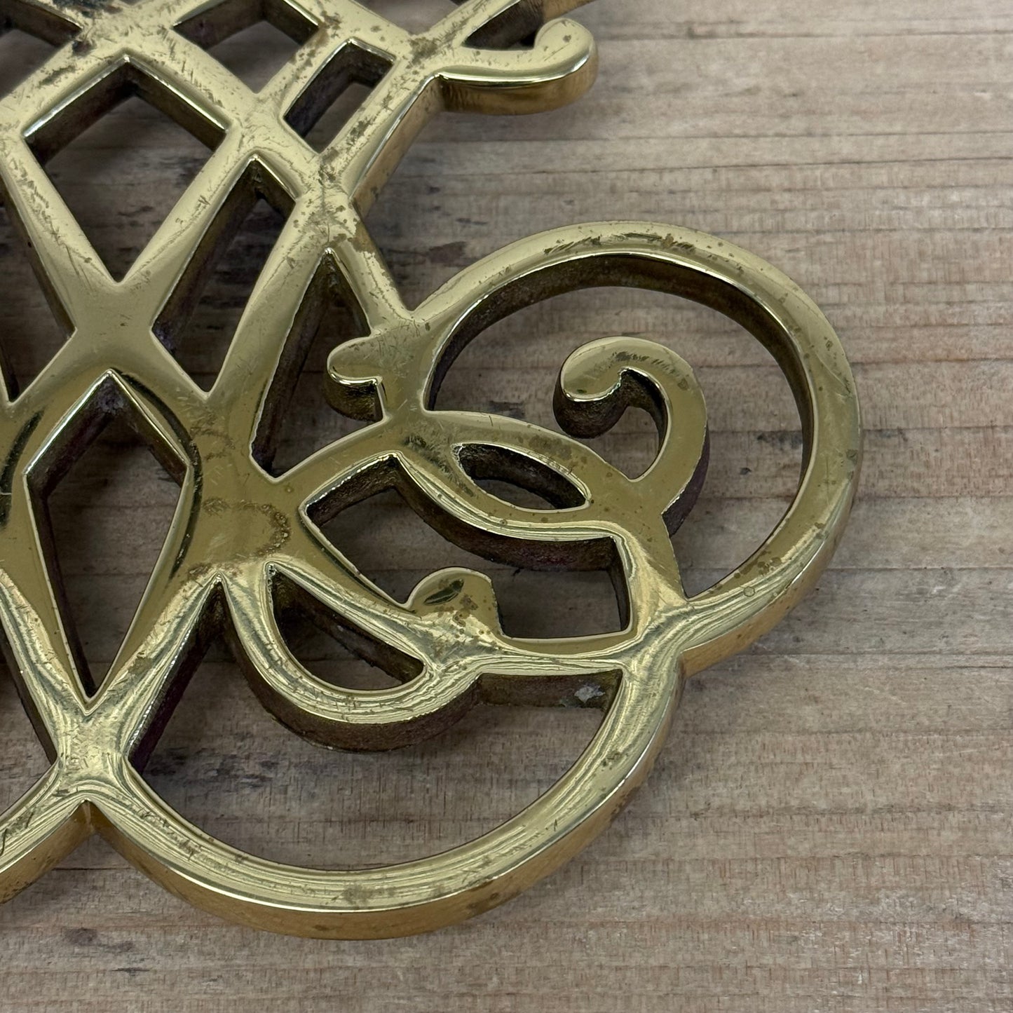Virginia Metalcrafters Thomas Jefferson Cypher Brass Trivet 1957
