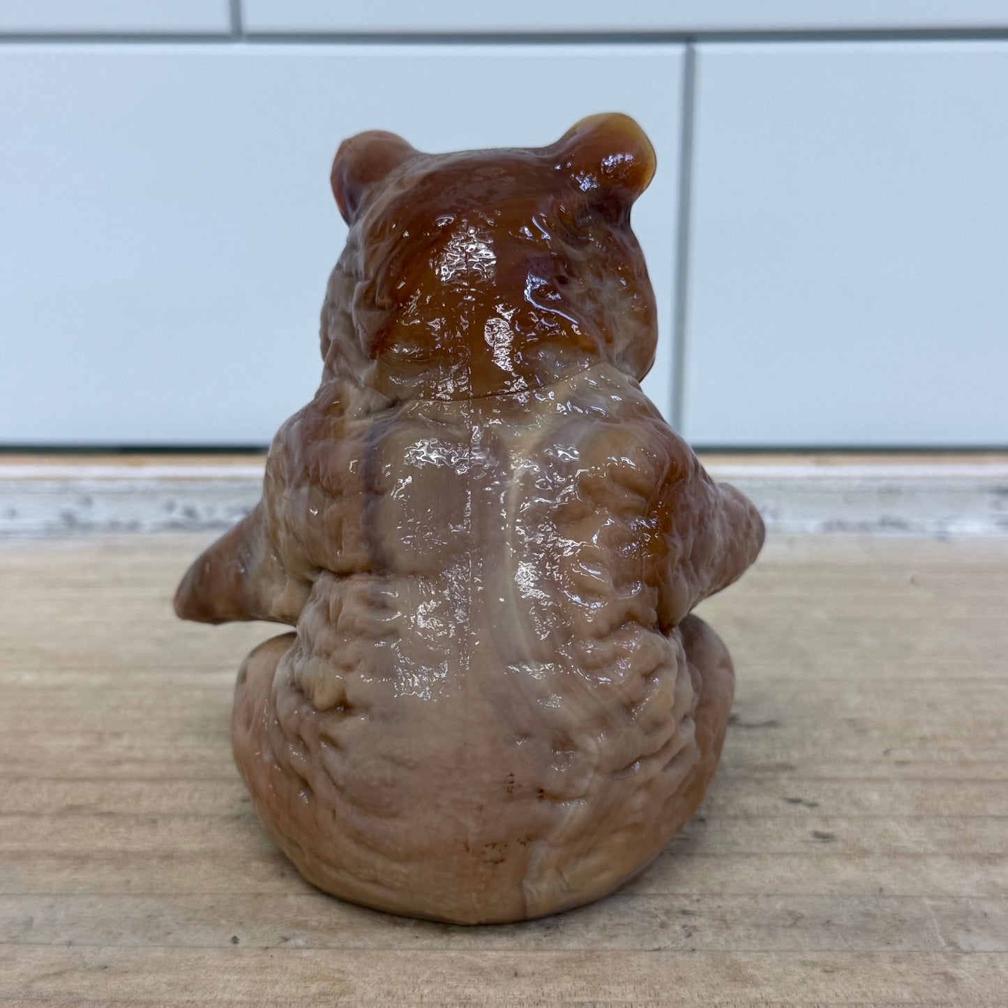 Mosser Slag Glass Sitting Bear Rare Paperweight Figurine