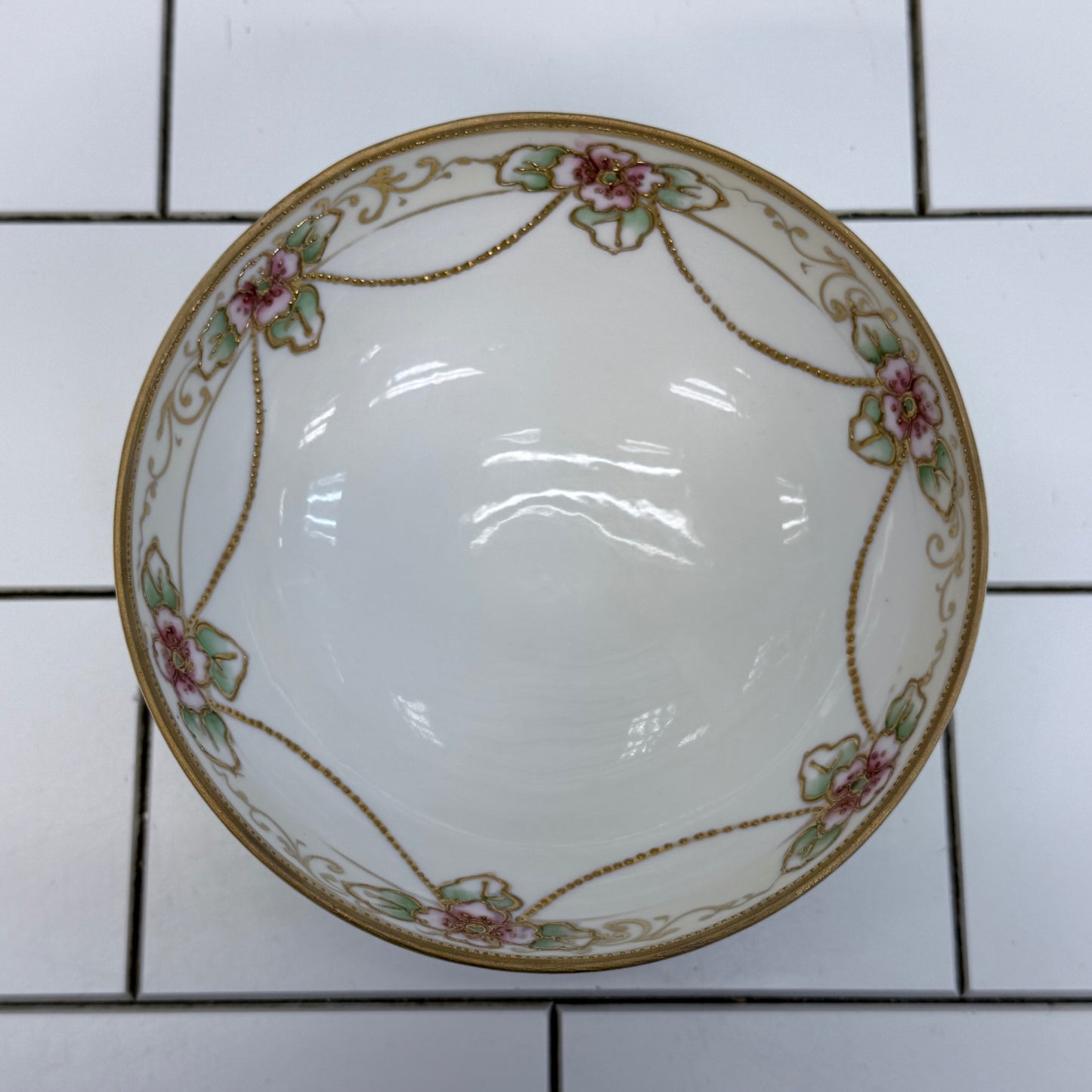 Antique Hand Painted Nippon Condiment Bowl Set