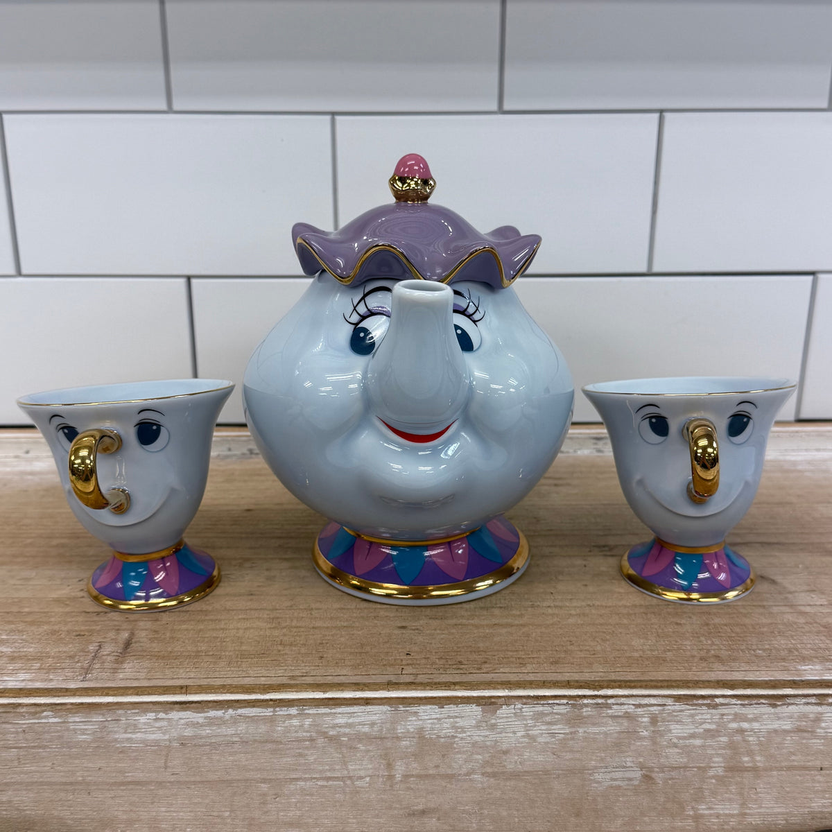Tokyo Disneyland Mrs. Potts & Chip Porcelain Tea Set of 3