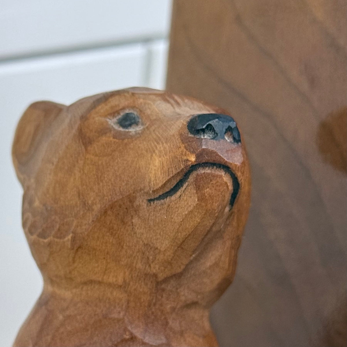 Carved Wood Bear Bookends Rustic Lodge Folk Art Pair