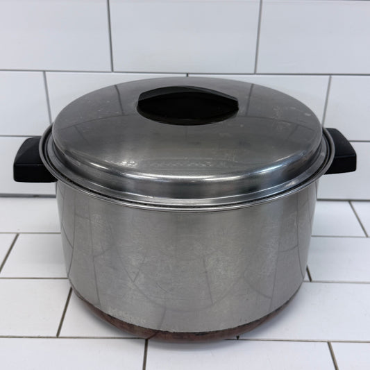 Flint Ekco 6.5 Qt Copper Bottom Stainless Stockpot with Lid
