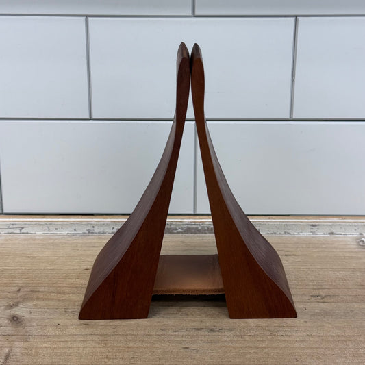 Artisan Bakkum Inspired Conjoined Wood Bookends Signed 2005