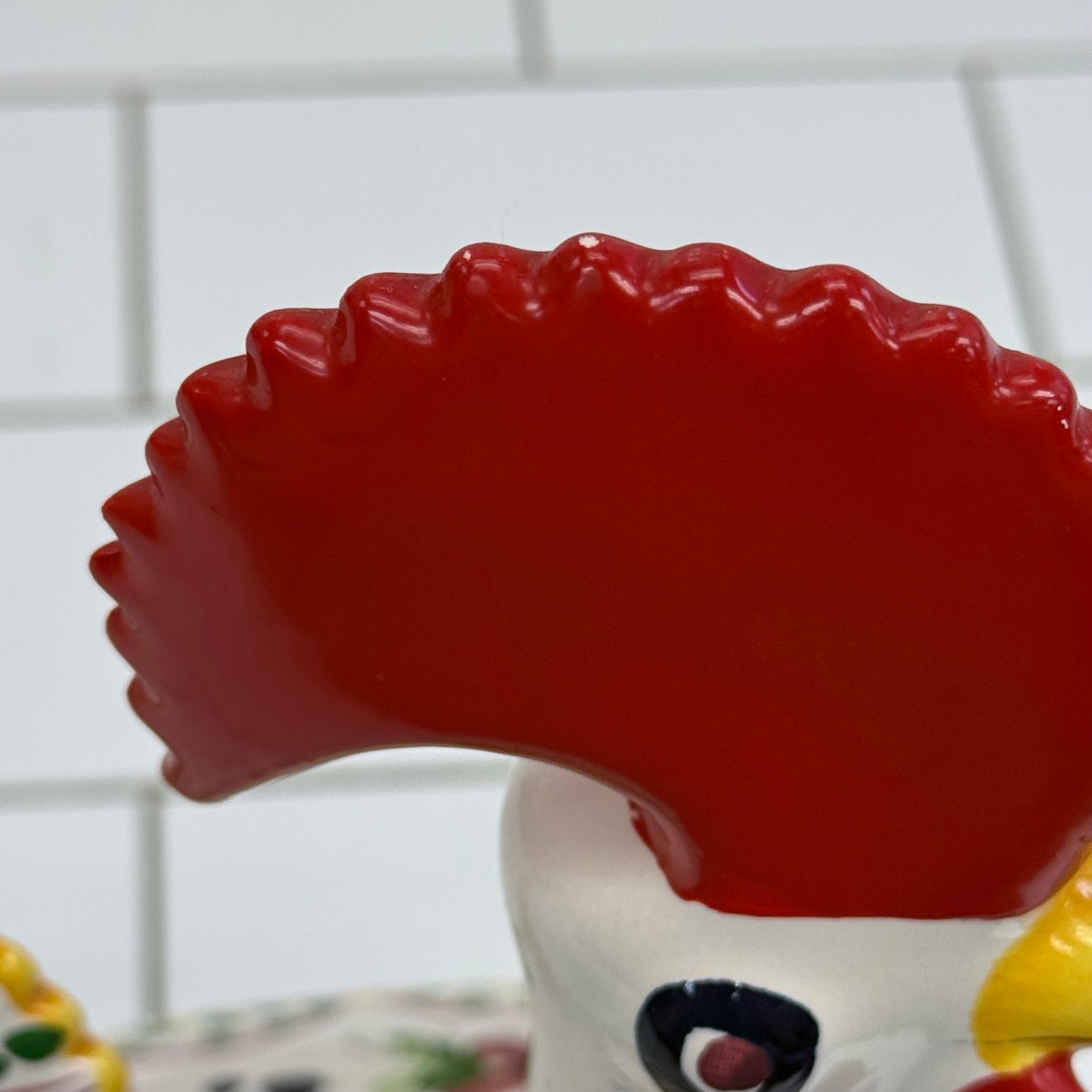 Portuguese Hand Painted Ceramic Rooster Figurine Folk Art