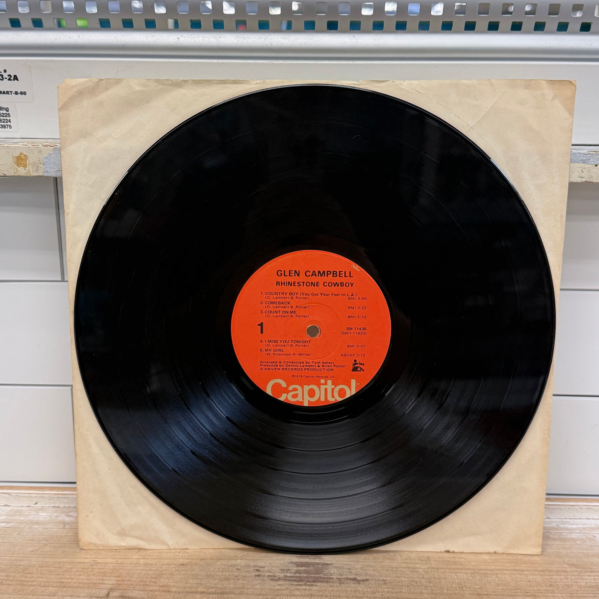 Glen Campbell Rhinestone Cowboy Vinyl Record, 1975 - SW-11430