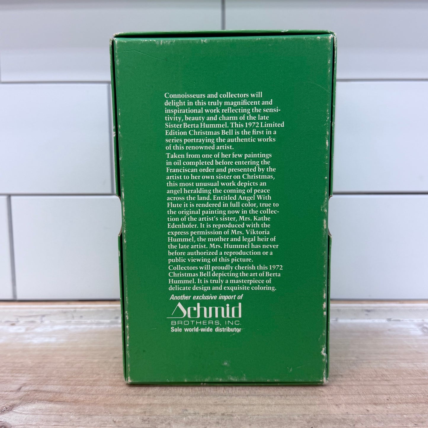 Schmid Hummel Bell, Porcelain Christmas 1972