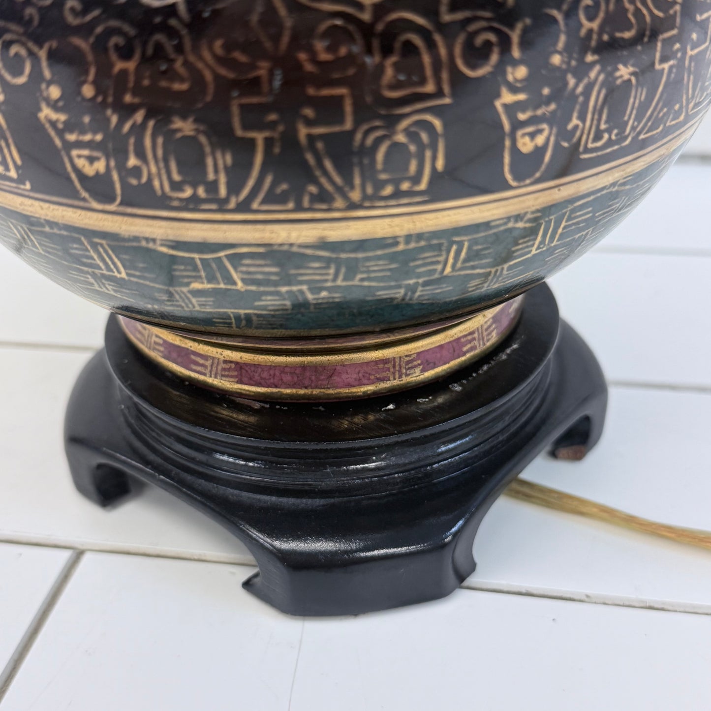 Chinoiserie Table Lamp Mid Century Hollywood Regency