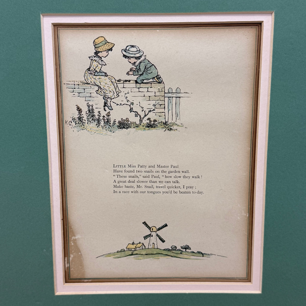 Kate Greenaway Little Miss Patty & Master Paul Print c.1880