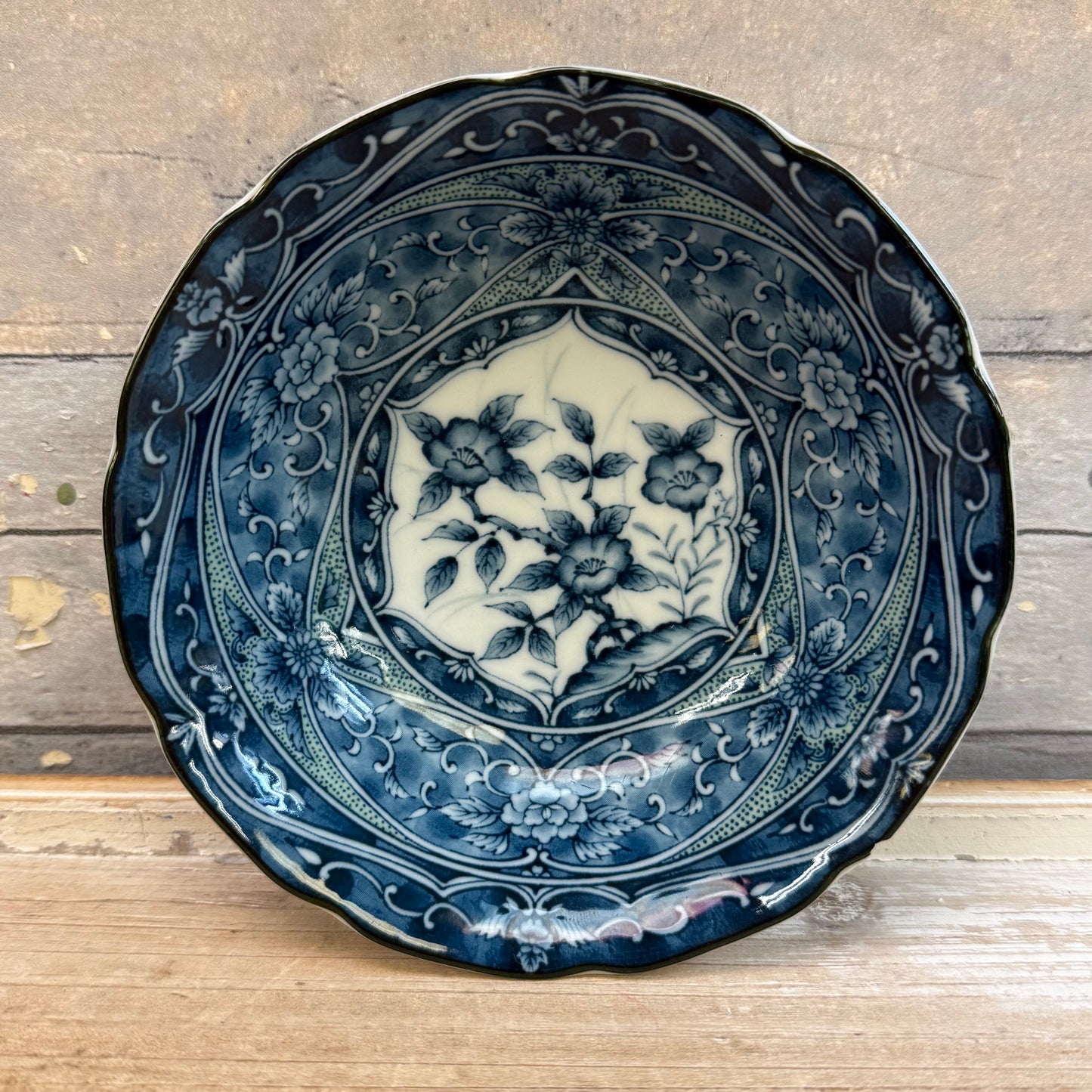 Japanese Blue & White Porcelain Fruit Bowls, Set of 2