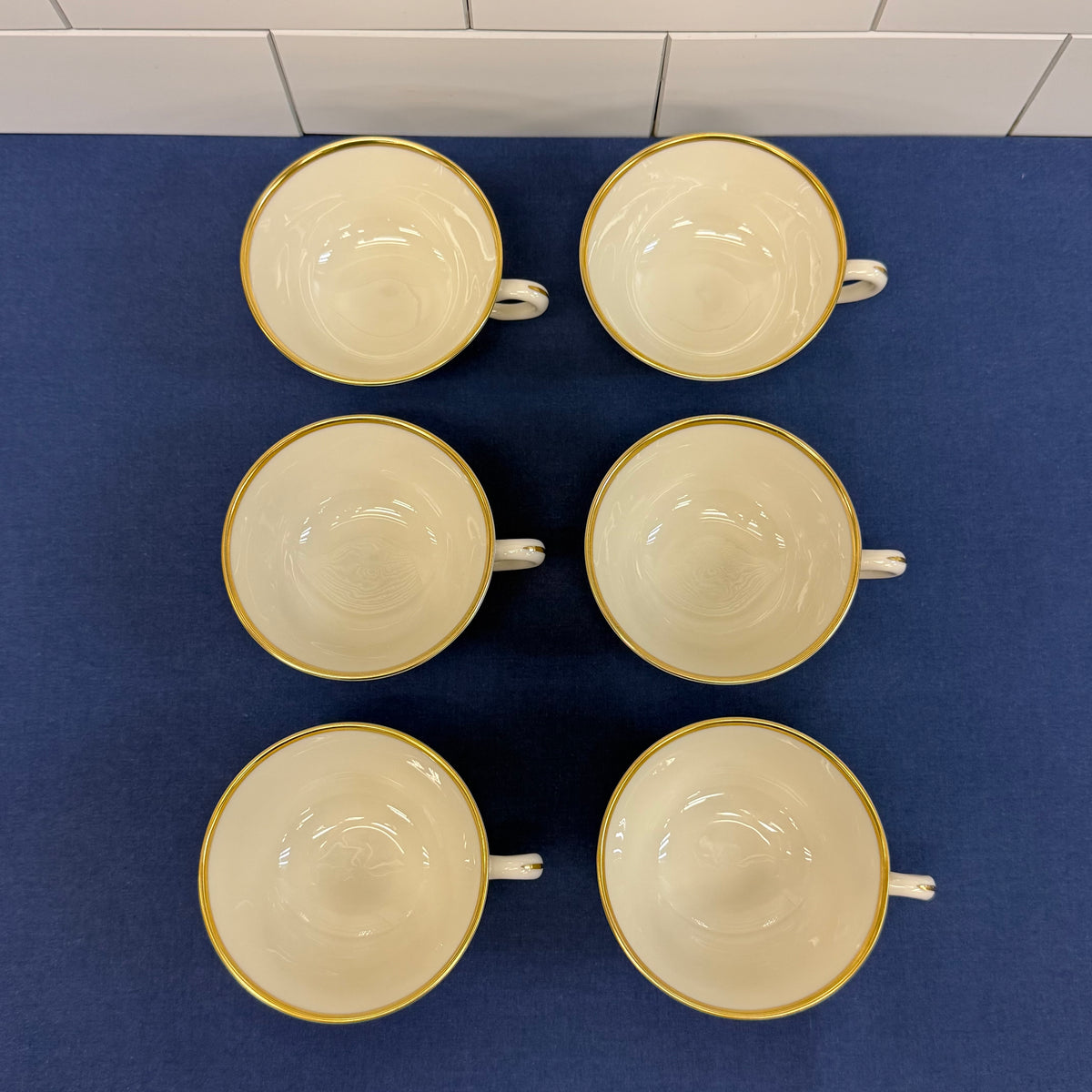 Lenox Mansfield Teacups & Saucers Set of 6 circa 1950