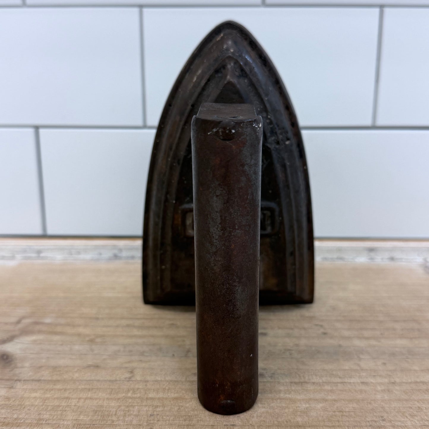 Antique Orion No. 6 Cast Iron Sad Iron with Wood Handle