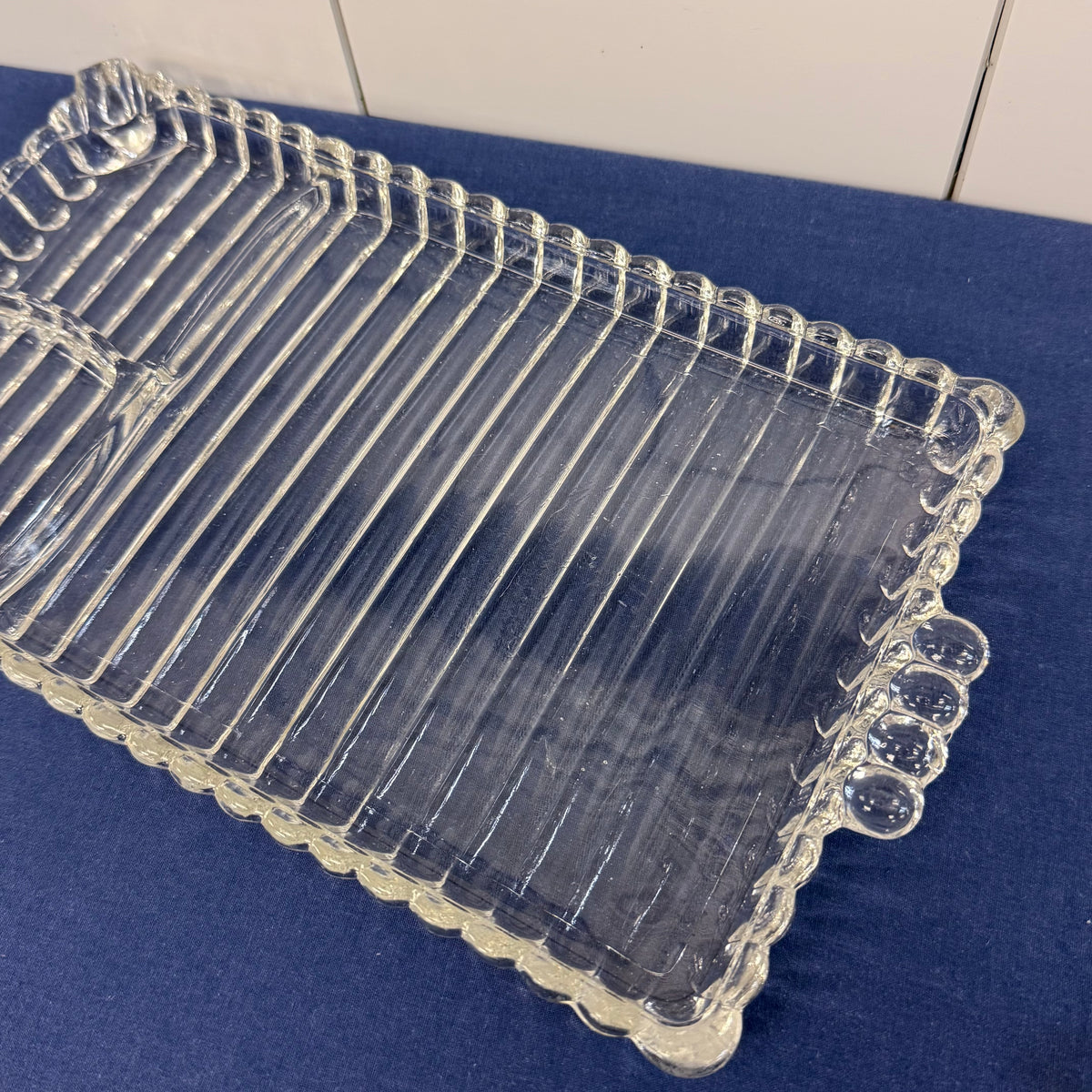 Hazel Atlas Ball & Rib Divided Snack Trays Set of 4