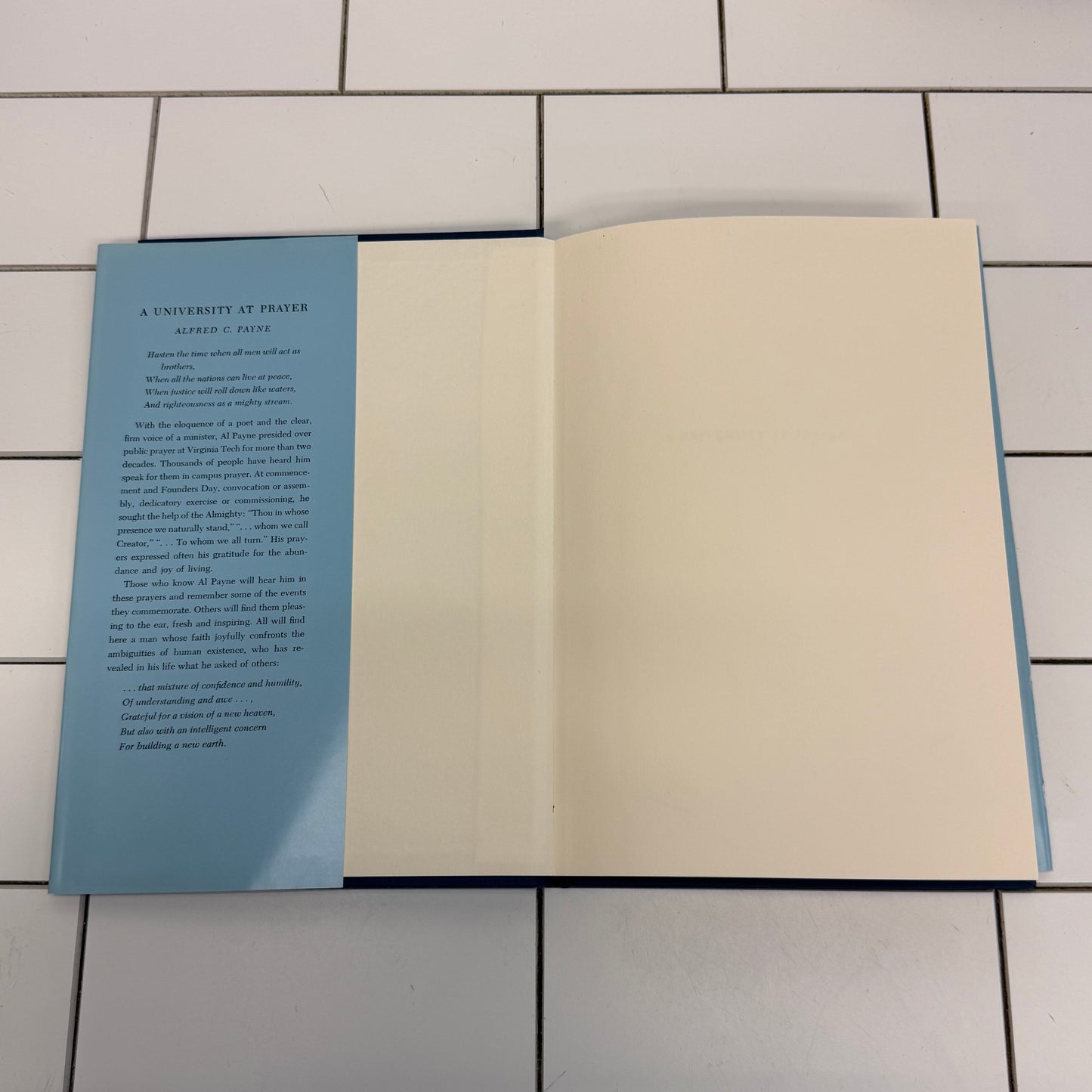 Alfred C Payne A University at Prayer Signed 1st Ed Book 1987