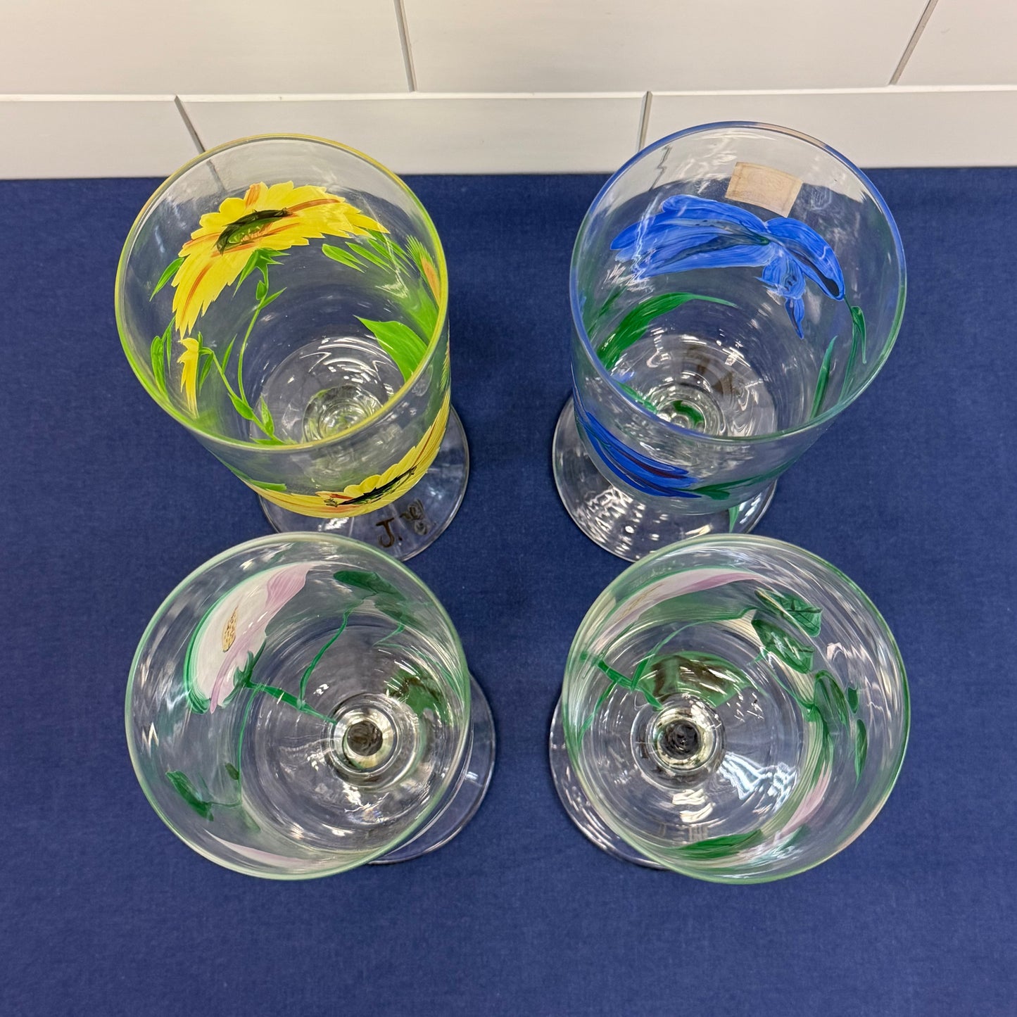 Royal Danube Hand Painted Floral Crystal Kitchenware Lot of 8