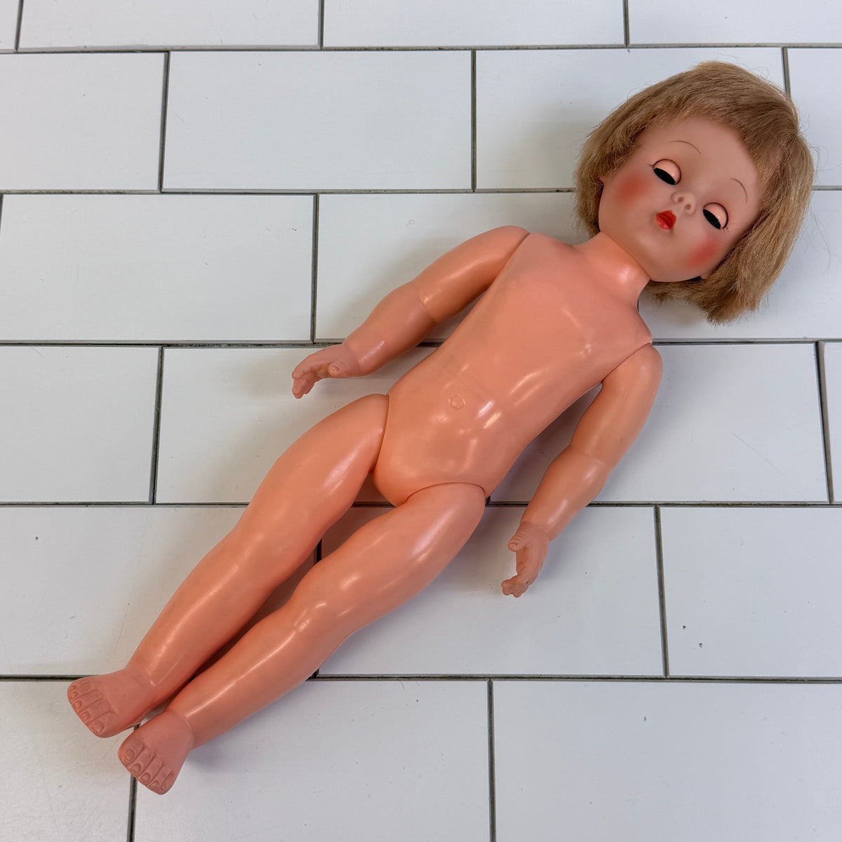 Vintage Allied Eastern AE Blonde Sleep Eye Doll 15” 1960s