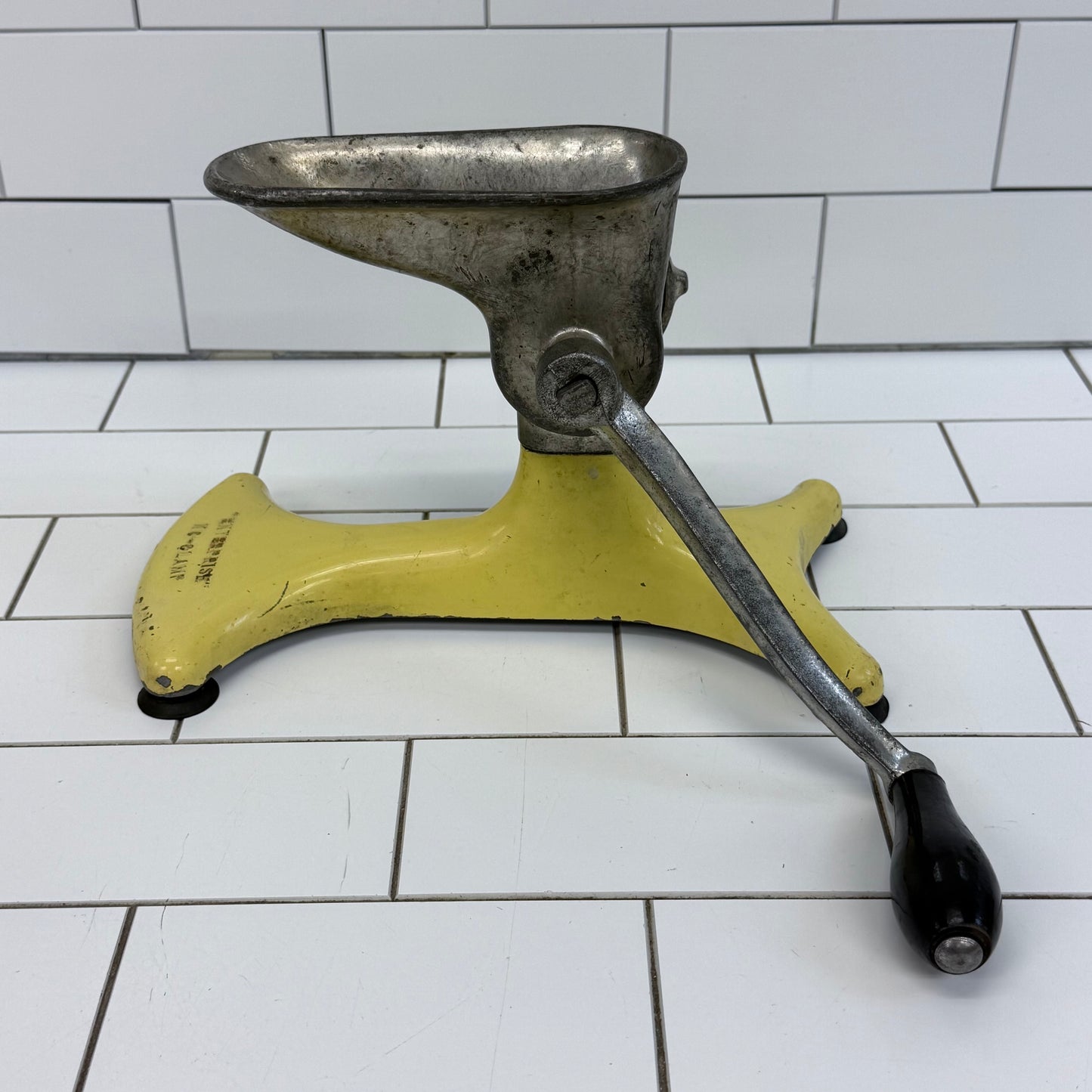 Enterprise No-Clamp Cast Iron Hand Crank Meat Grinder