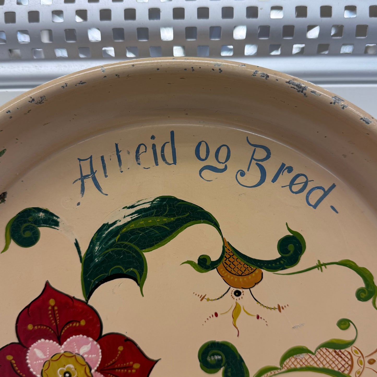 Rosemaling Tray Hand Painted Folk Art