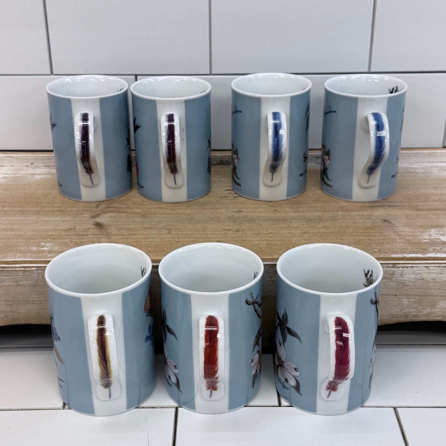 Inhesion Garden Birds Mug Set of 7 by Maria Ryan Porcelain
