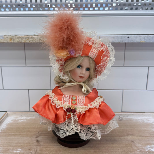 Seymour Mann Connoisseur Collection Musical Porcelain Doll Bust 1980s